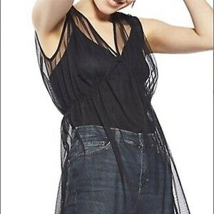 Top shop Tulle Overlay Bodysuit